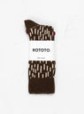 Rain Drop Crew Sock Brown & Off White by ROTOTO | Couverture & The Garbstore
