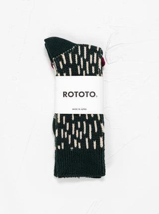Rain Drop Crew Sock Green & Off White by ROTOTO | Couverture & The Garbstore