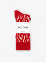 Rain Drop Crew Sock Red & Off White by ROTOTO | Couverture & The Garbstore