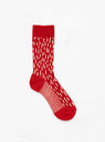 Rain Drop Crew Sock Red & Off White by ROTOTO | Couverture & The Garbstore