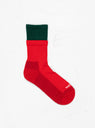 Organic Cotton Double Layer Crew Socks Red & Green by ROTOTO | Couverture & The Garbstore
