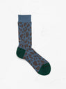 Organic Cotton & Recycled Polyester Crew Socks Leopard Blue & Green by ROTOTO | Couverture & The Garbstore