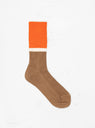 Bicolour Ribbed Crew Socks Orange & Brown by ROTOTO | Couverture & The Garbstore