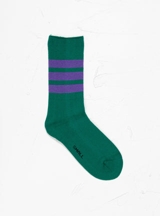Fine Pile Striped Crew Socks Green & Purple by ROTOTO | Couverture & The Garbstore
