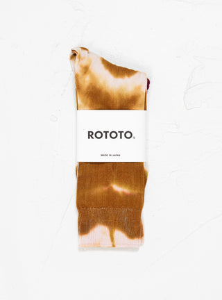 Formal Tie Dye Crew Socks Brown by ROTOTO | Couverture & The Garbstore