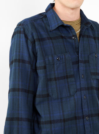Cotton Flannel Work Shirt Navy & Black by Engineered Garments by Couverture & The Garbstore