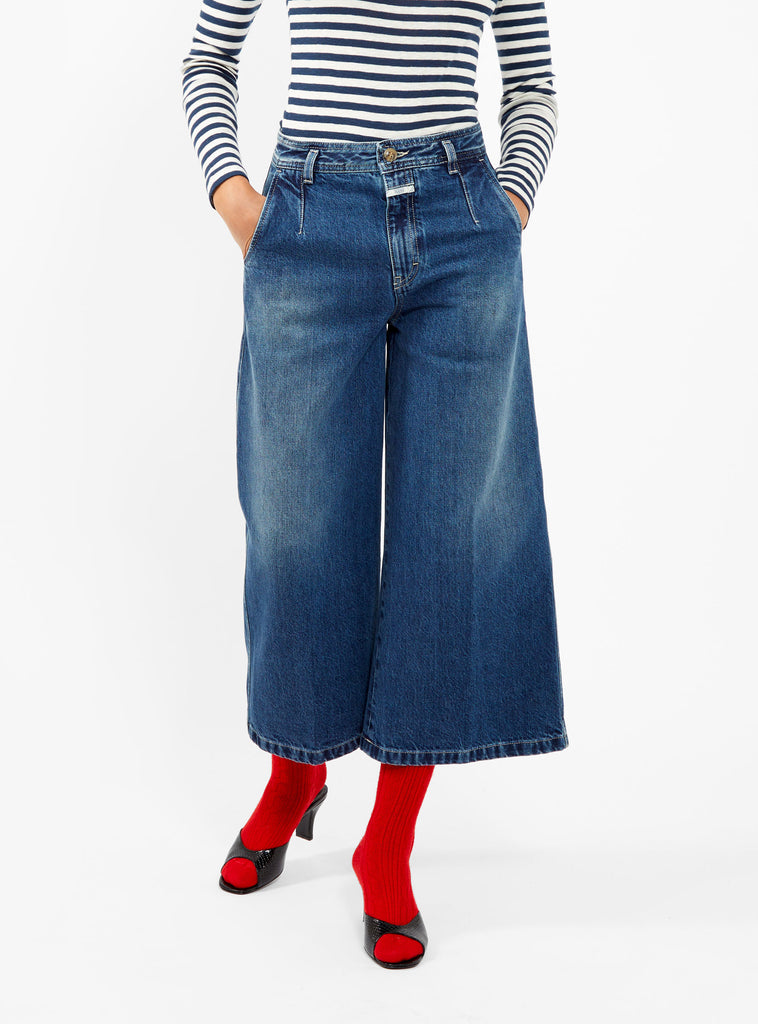 Leira Wide Cropped Jeans Mid Blue by Closed by Couverture & The Garbstore