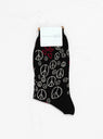Peace & Love Crew Socks Black by Hansel From Basel by Couverture & The Garbstore