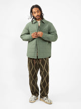 Quilted Fatigue Shirt Jacket Green by Stüssy | Couverture & The Garbstore