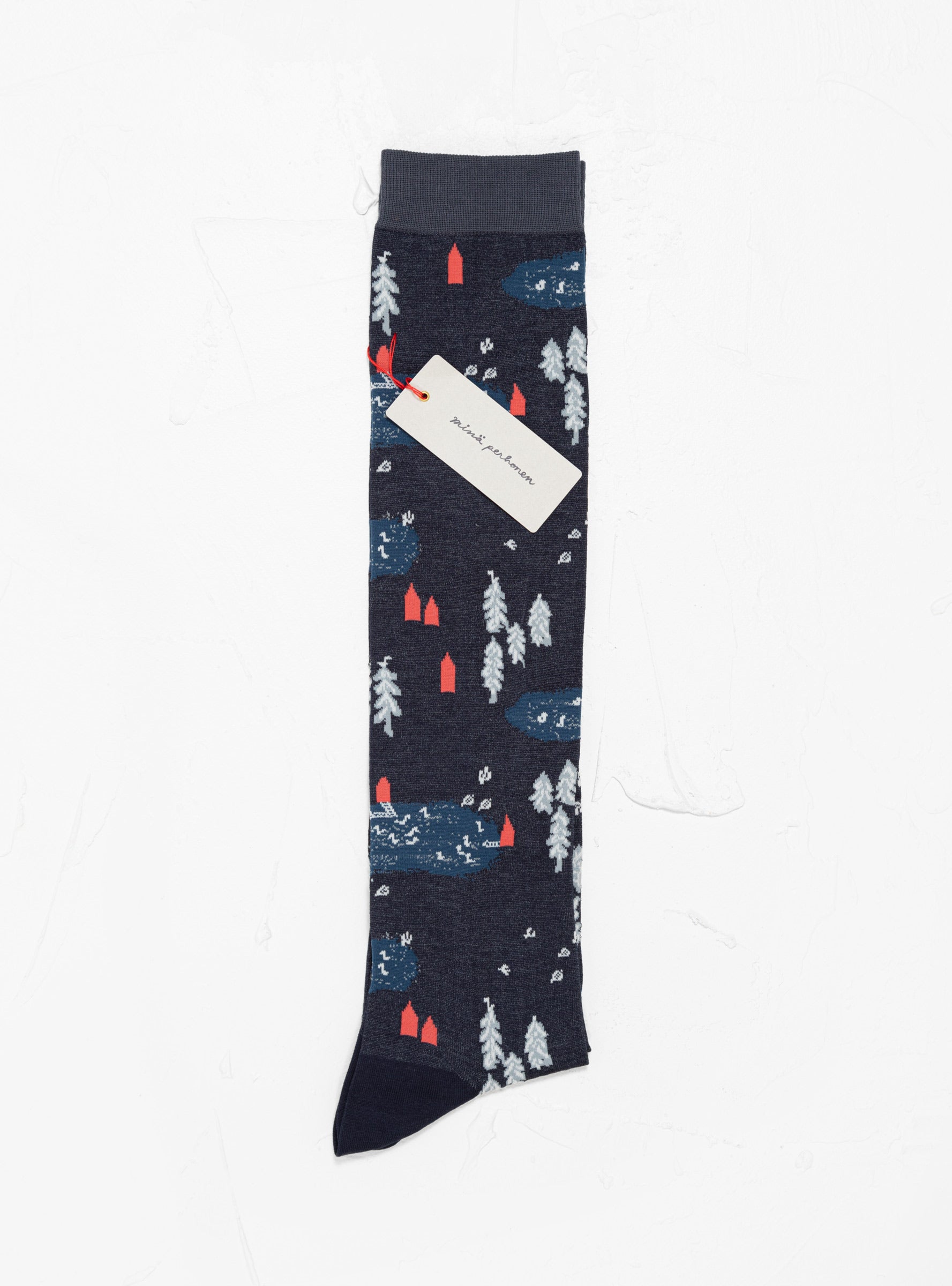 Forest Village Knee High Socks Navy by Minä Perhonen | Couverture & The ...