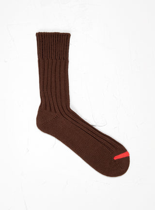 Chunky Ribbed Crew Socks Brown & Poppy by ROTOTO | Couverture & The Garbstore