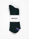 Chunky Ribbed Crew Socks Dark Green & Purple by ROTOTO | Couverture & The Garbstore