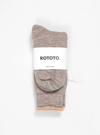Double Face Merino Wool Crew Socks Grey & Brown by ROTOTO | Couverture & The Garbstore