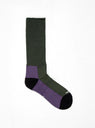Hybrid Pile Crew Socks Dark Green, Purple & Black by ROTOTO | Couverture & The Garbstore