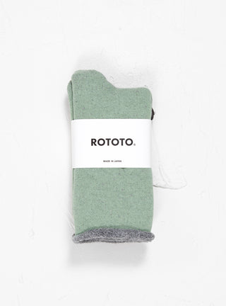 Double Face Cozy Sleeping Socks Light Green & Grey by ROTOTO | Couverture & The Garbstore