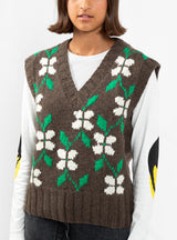 Heidi Knit Vest Grey Floral by YMC | Couverture & The Garbstore