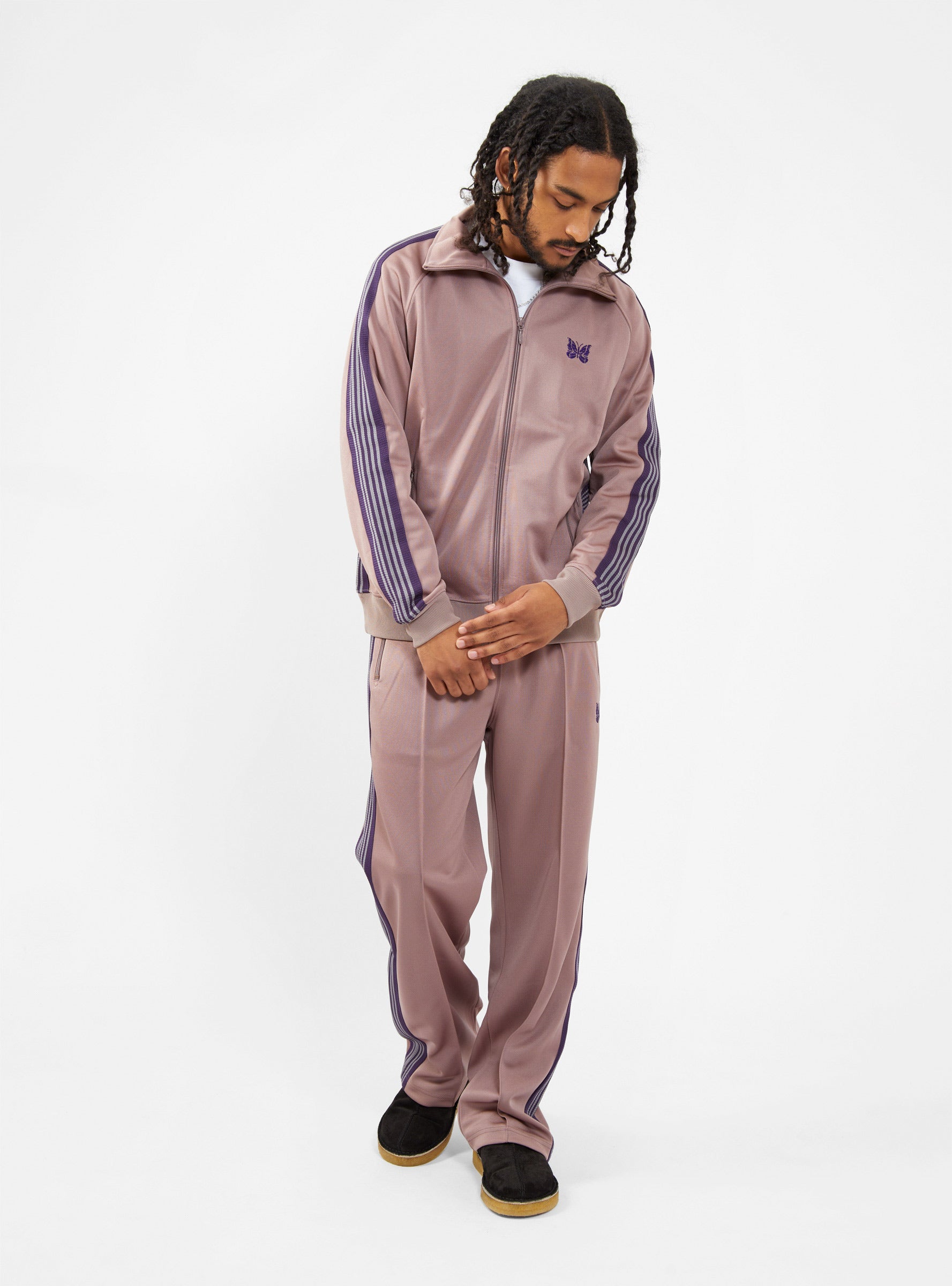 Poly Track Pants Taupe by Needles