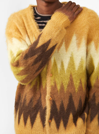 Zigzag Mohair Cardigan Yellow by Needles | Couverture & The Garbstore
