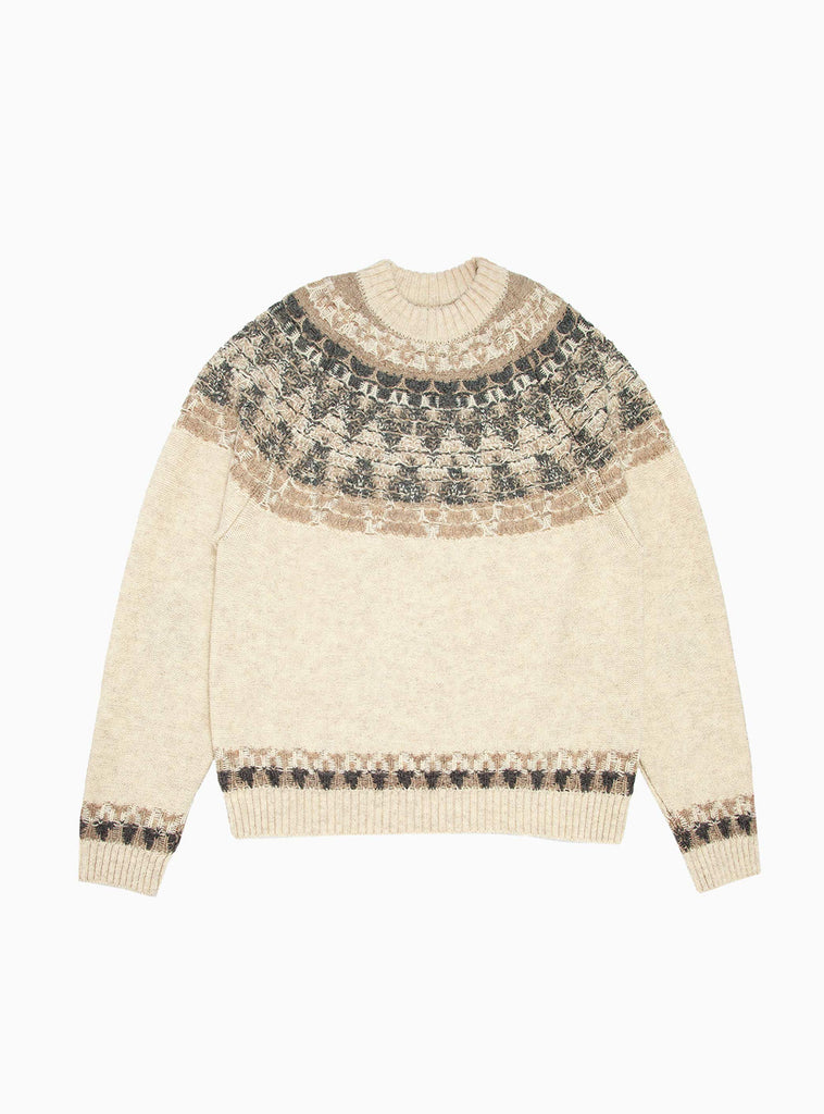 5G Nordic Smilie Sweater Ecru by Kapital | Couverture & The Garbstore