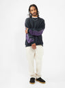 2Tone Remake Bone Fleece Sweatshirt Black & Purple by Kapital | Couverture & The Garbstore