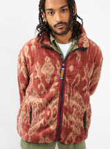 Java Kasuri Fleece Jacket Red by Kapital | Couverture & The Garbstore