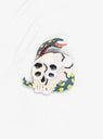 Embroidered Rain Skull Pin Badge White by Kapital | Couverture & The Garbstore