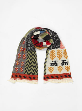 Village Gabbeh Fulling Wool Scarf Multi by Kapital | Couverture & The Garbstore