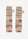 Gabbeh Patchwork 2 Way Mittens Beige by Kapital | Couverture & The Garbstore