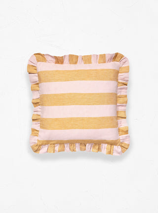 Sirkus Stripe Frill Cushion Yellow & Pink by Projektityyny | Couverture & The Garbstore