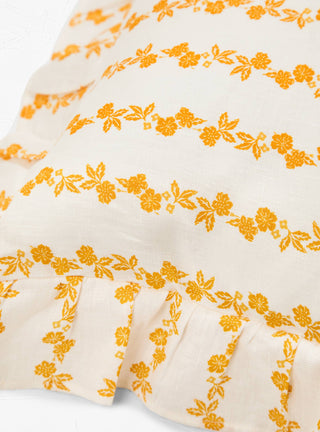Seppele Frill Cushion White & Honeycomb Yellow by Projektityyny by Couverture & The Garbstore
