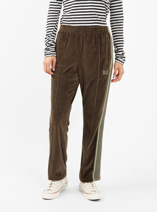 Narrow Velour Track Pants Brown by Needles | Couverture & The Garbstore