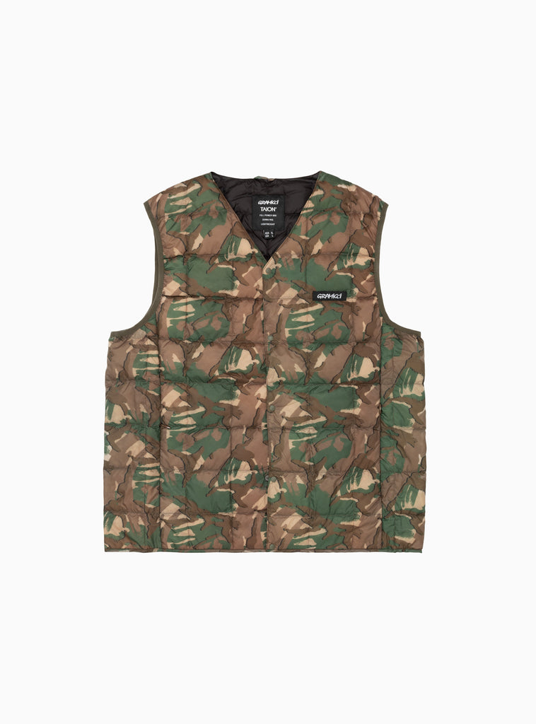 x TAION Inner Down Vest Green Camo by Gramicci | Couverture & The Garbstore