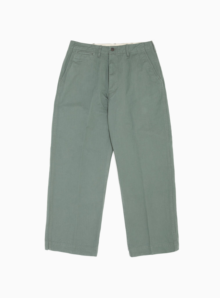 MIL Herringbone Trousers Sage Green by Beams Plus | Couverture & The Garbstore