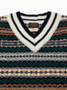 Fair Isle Cricket Knit Vest Navy by Beams Plus | Couverture & The Garbstore