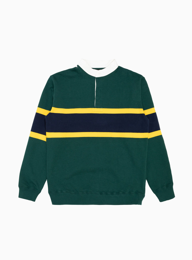 Stand Collar Rugby Shirt Green by Beams Plus | Couverture & The Garbstore