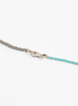 Long Venetian Glass Bead Necklace Blue, Grey & Red by NORTH WORKS | Couverture & The Garbstore