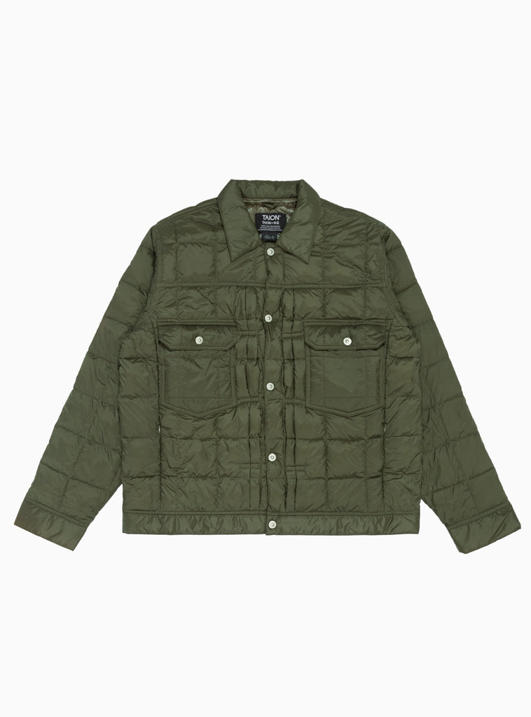Down Work Jacket Dark Olive by TAION by Couverture & The Garbstore
