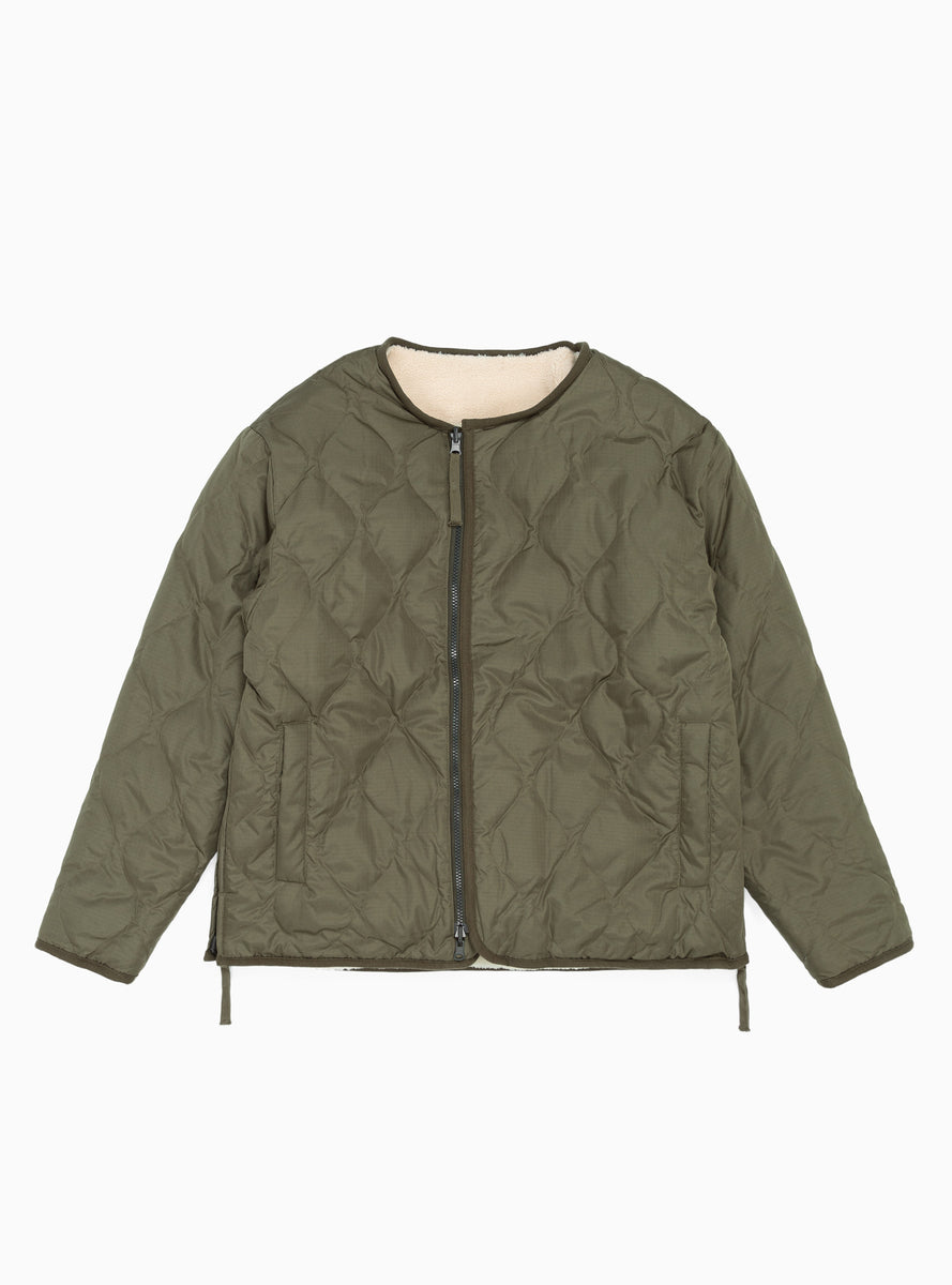 Military Reversible Down Jacket Dark Olive & Cream by TAION ...