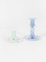 Flare Stripe Milk Medium Candle Holder Blue by Hay | Couverture & The Garbstore