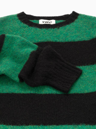 Suedehead Sweater Black & Green Stripe by YMC by Couverture & The Garbstore