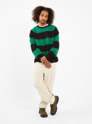 Suedehead Sweater Black & Green Stripe by YMC by Couverture & The Garbstore