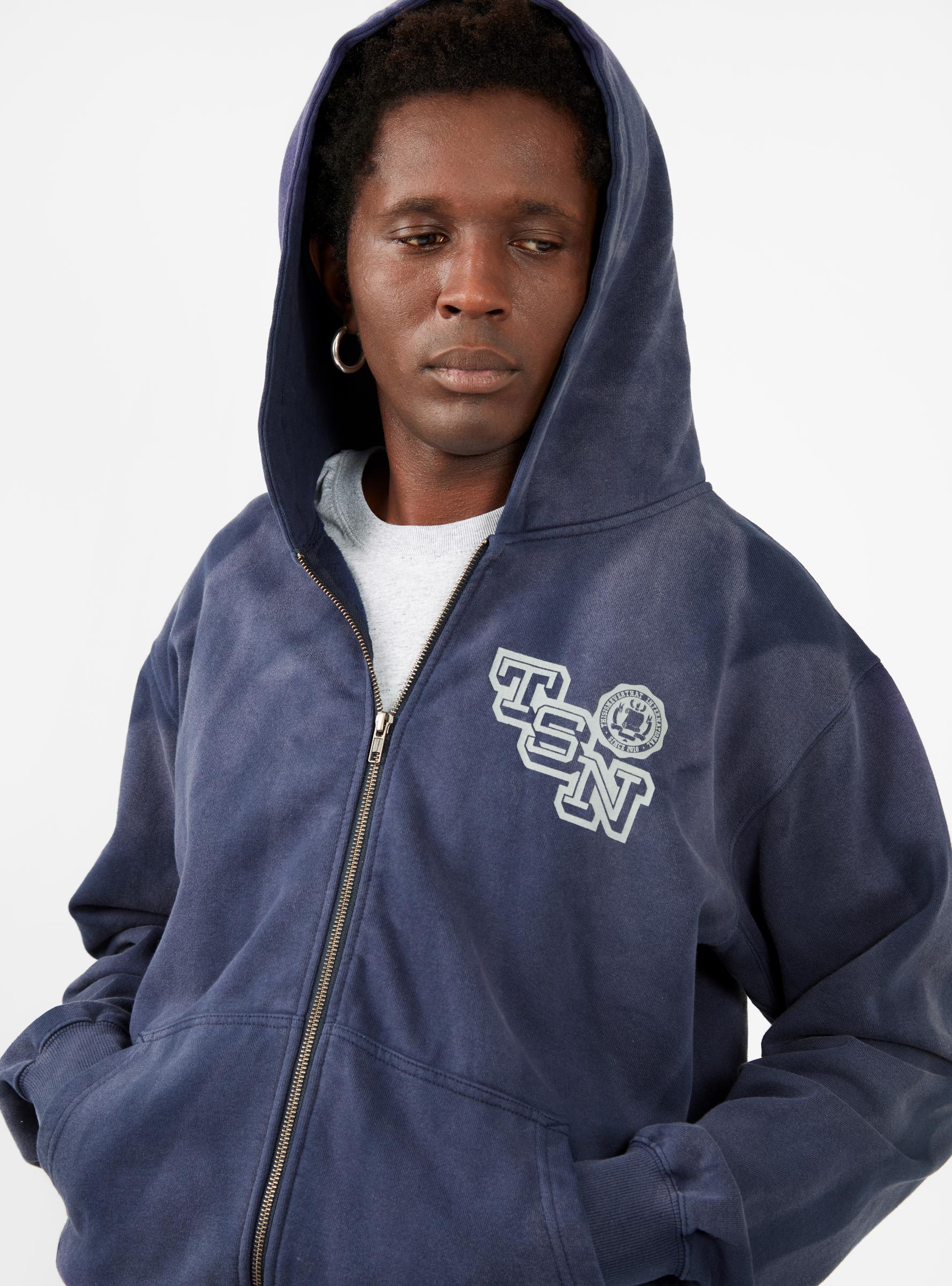 Faded Zip Up Hoodie Navy by thisisneverthat | Couverture & The