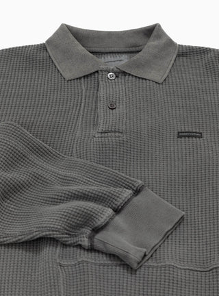 Waffle Knit Polo Shirt Charcoal by thisisneverthat by Couverture & The Garbstore