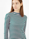 High Rain T-Shirt Green & Pink Stripe by YMC by Couverture & The Garbstore