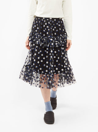 Tate Flocked Midi Skirt Black by Shrimps | Couverture & The Garbstore
