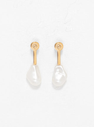Reverse Droplet Glass Pearl Earrings Gold Tone by Rejina Pyo | Couverture & The Garbstore