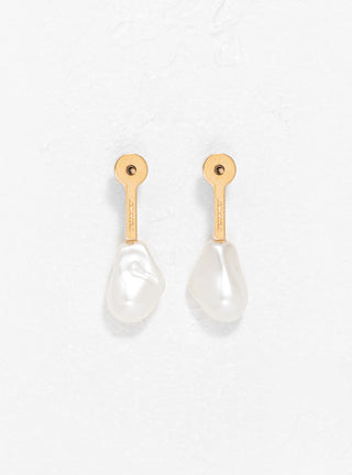 Reverse Droplet Glass Pearl Earrings Gold Tone by Rejina Pyo | Couverture & The Garbstore