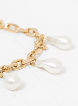 Trio Chain Glass Pearl Bracelet Gold Tone by Rejina Pyo | Couverture & The Garbstore