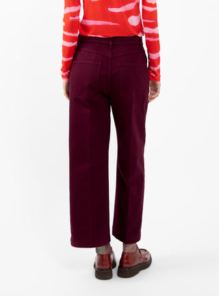 Pelanac Cropped Jeans Burgundy by Christian Wijnants | Couverture & The Garbstore