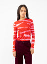 Tad Longsleeve Jersey Top Red Wild Stripe by Christian Wijnants | Couverture & The Garbstore